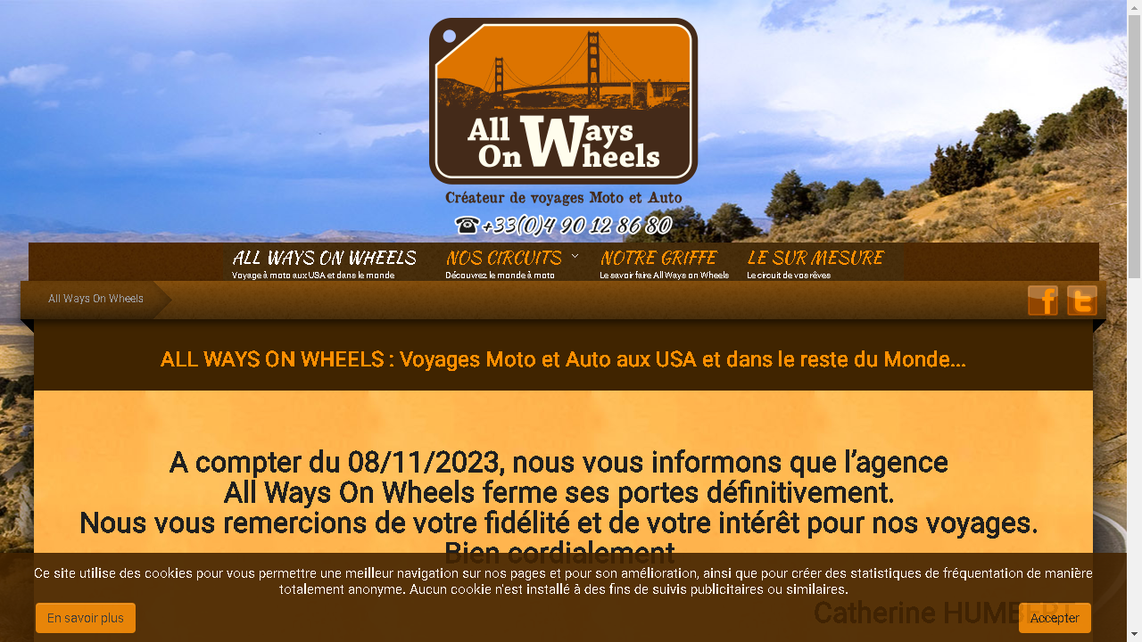 Capture d'écran de http://www.allwaysonwheels.com/